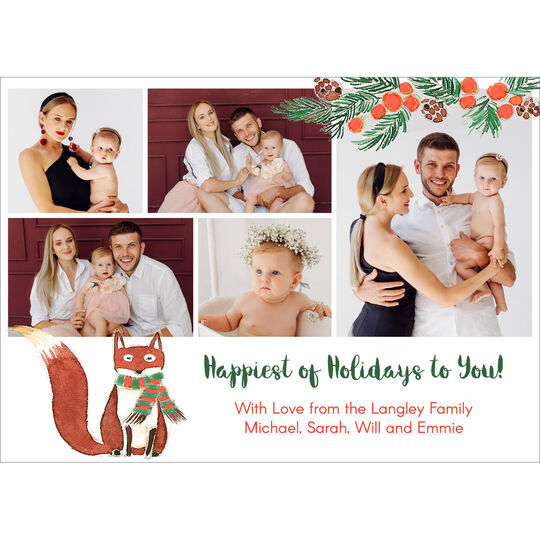 Woodland Fox Holiday Photo Cards